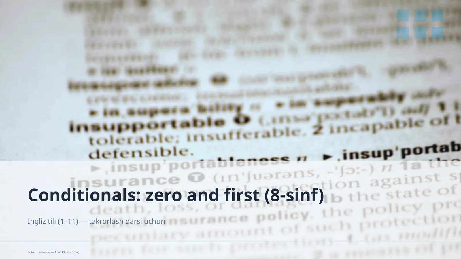 Conditionals: zero and first (8-sinf)