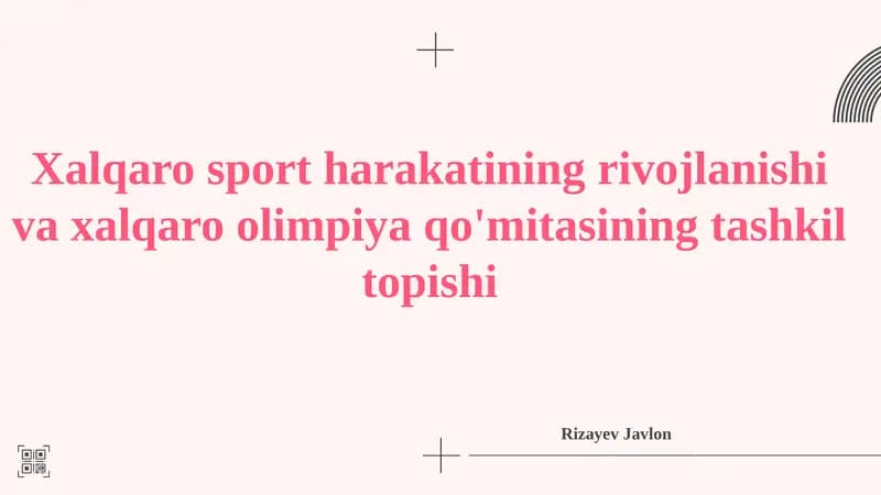 Xalqaro olimpiya qo'mitasining tashkil topishi