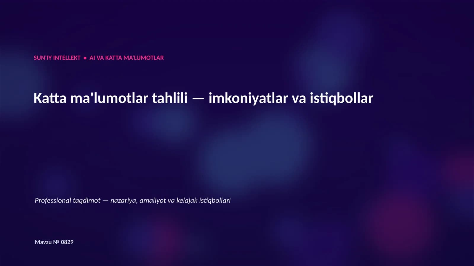 Katta Ma'lumotlar va AI