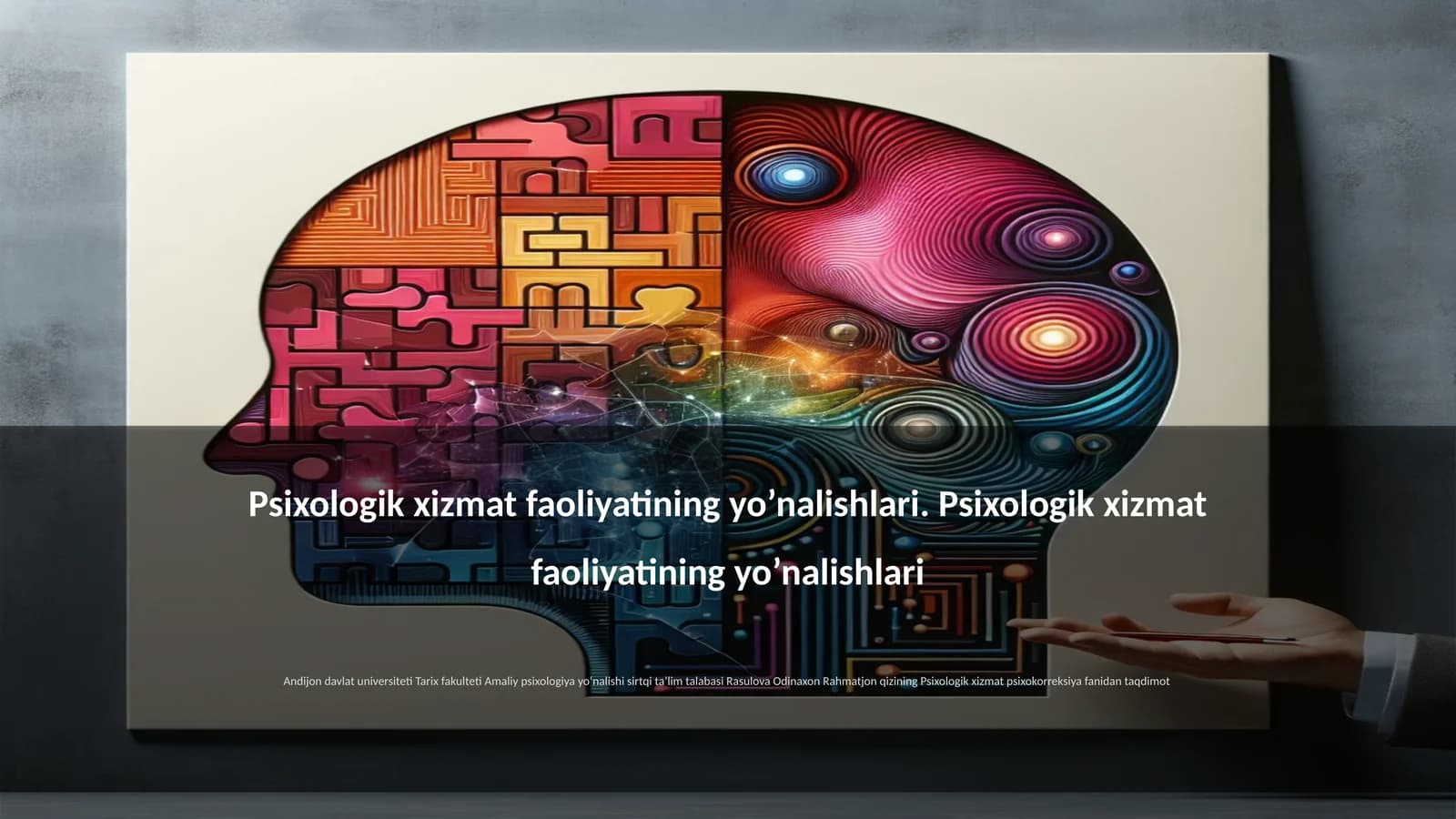 Psixologik xizmat faoliyatining yo’nalishlari