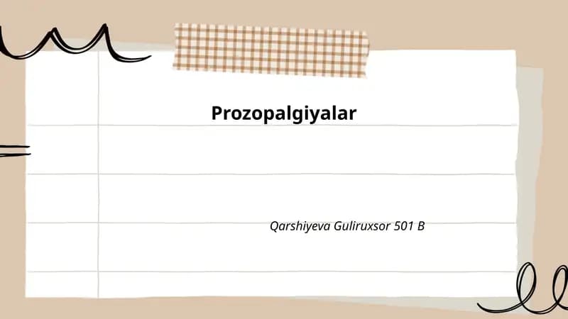 Prozopalgiyalar