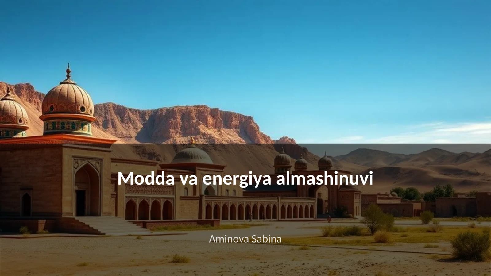 Modda va energiya almashinuvi