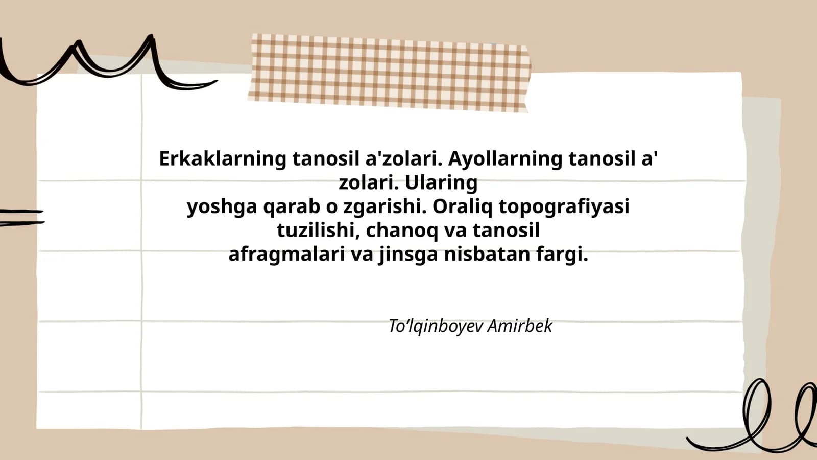 Erkaklarning tanosil a'zolari