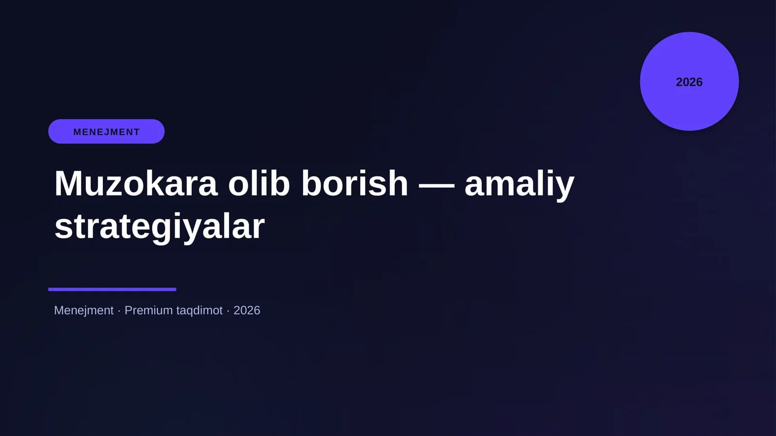 Muzokara olib borish — amaliy strategiyalar