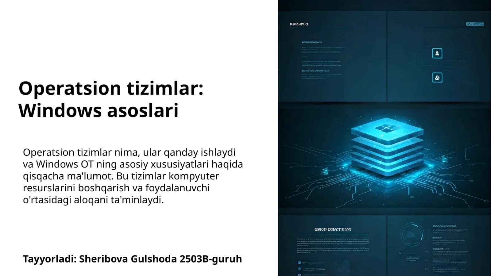 Operatsion tizimlar: Windows asoslari