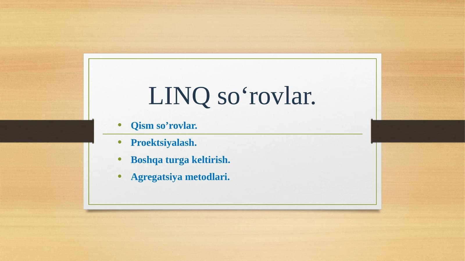 LINQ so‘rovlar