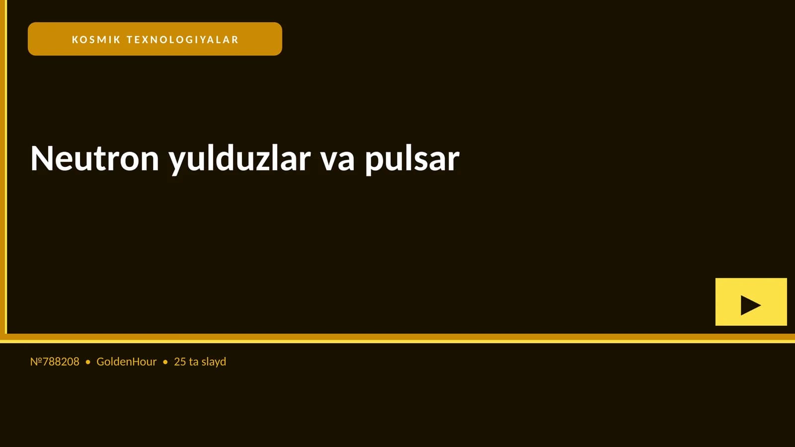 Neutron yulduzlar va pulsar