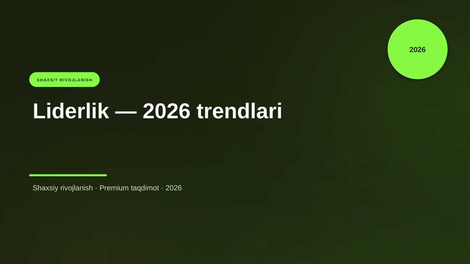 Liderlik — 2026 trendlari