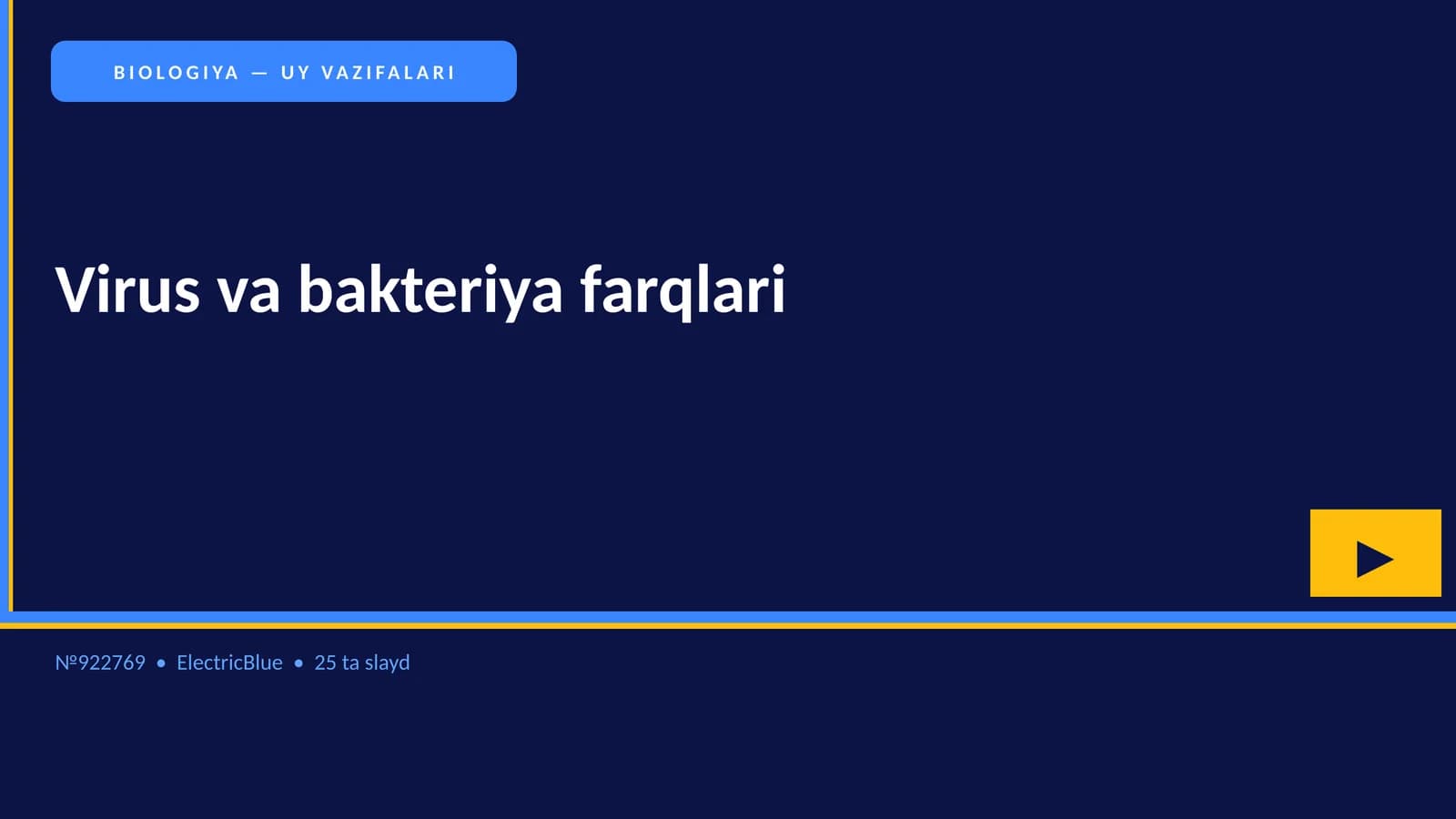 BIOLOGIYA — UY VAZIFALARI