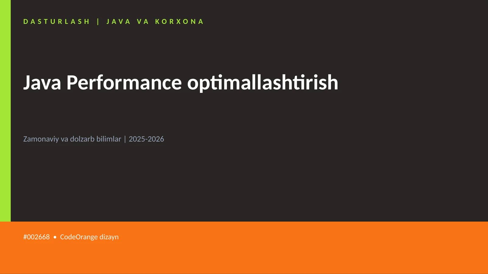 Java Performance optimallashtirish