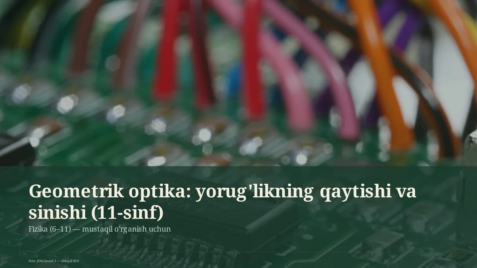 Geometrik optika: yorug'likning qaytishi va sinishi (11-sinf)