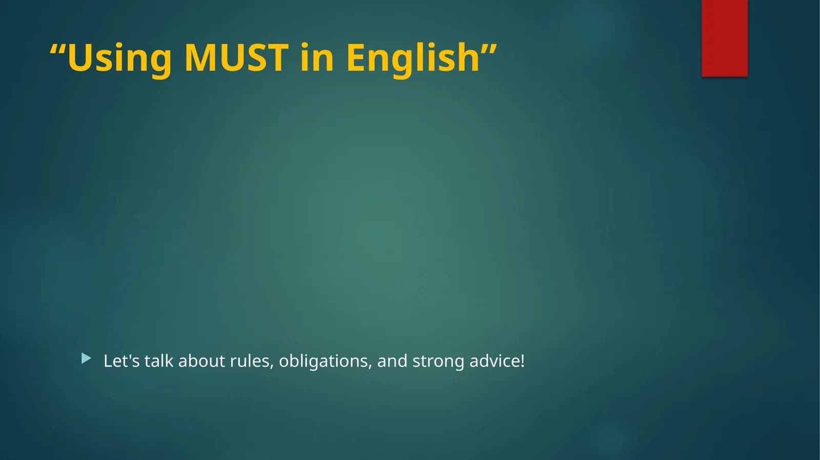 Using MUST in English
