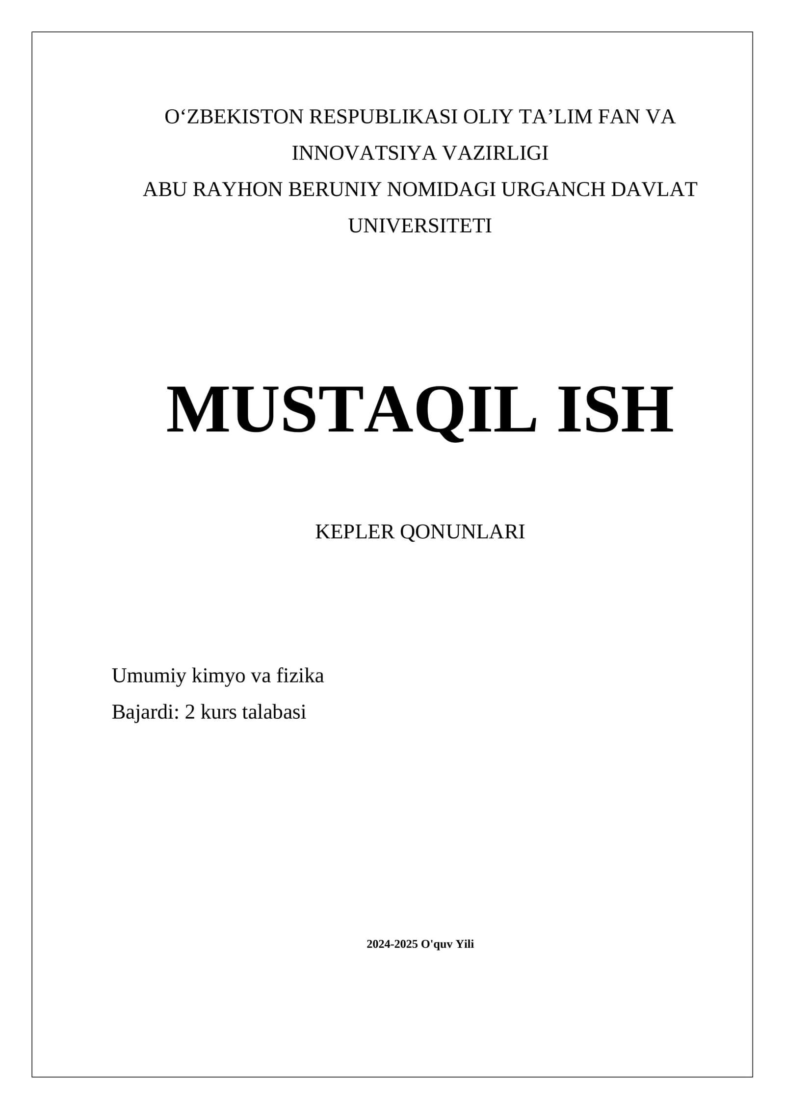 Kepler Qonunlari
