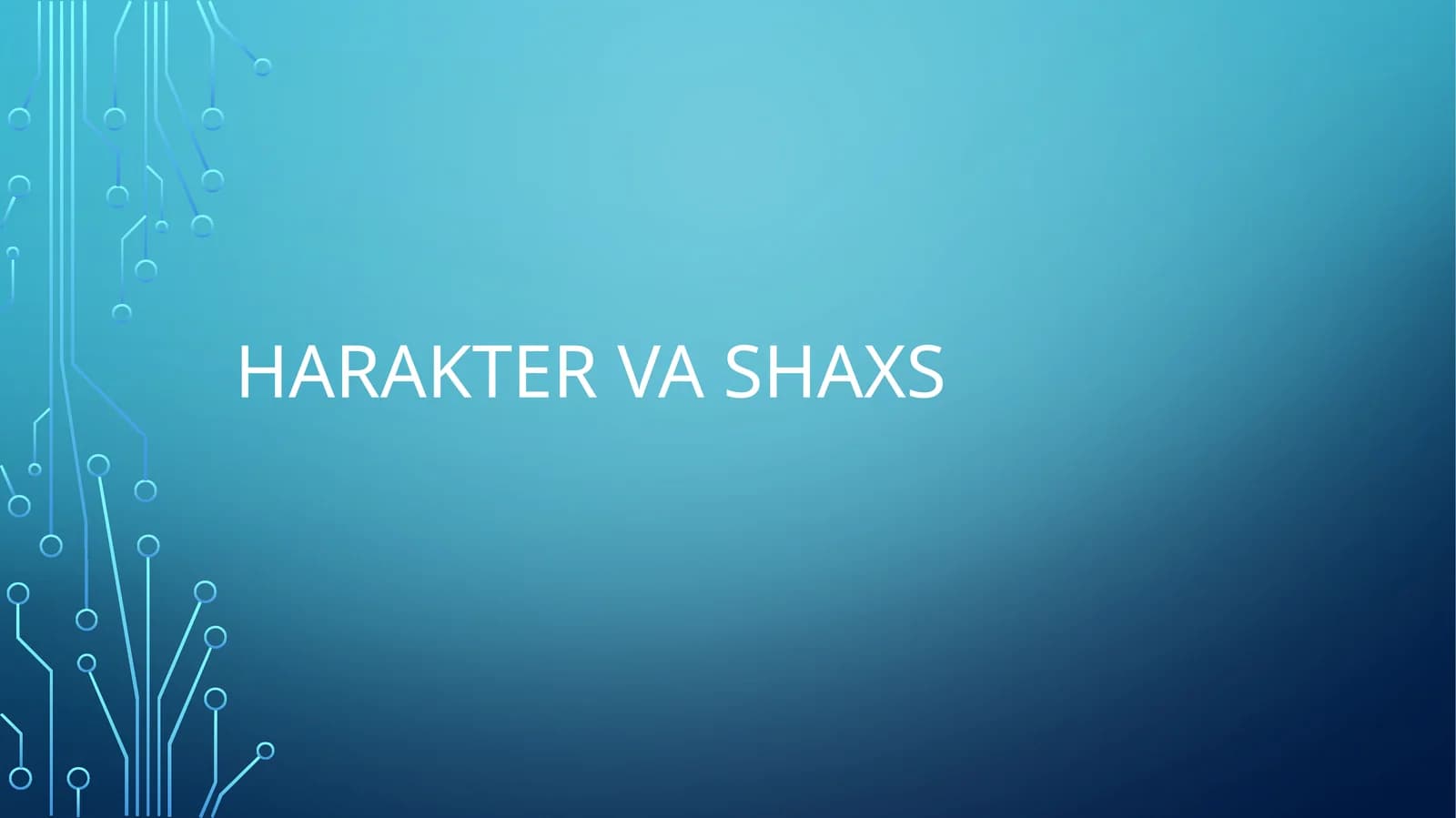 Harakter va shaxs