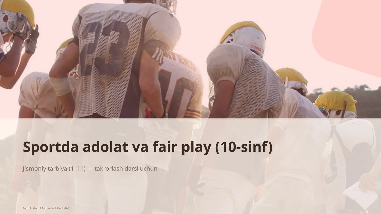 Sportda adolat va fair play (10-sinf)