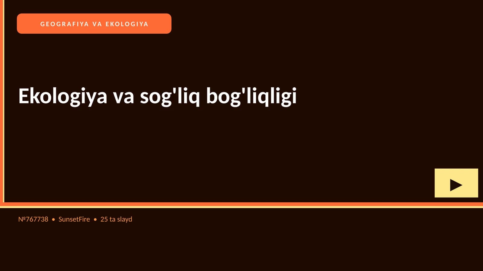 Ekologiya va sog'liq bog'liqligi