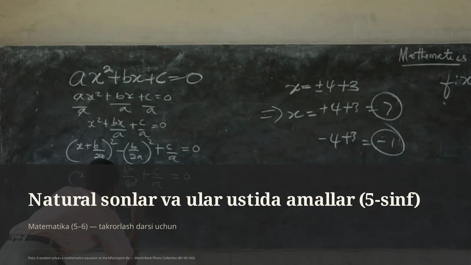 Natural sonlar va ular ustida amallar (5-sinf)
