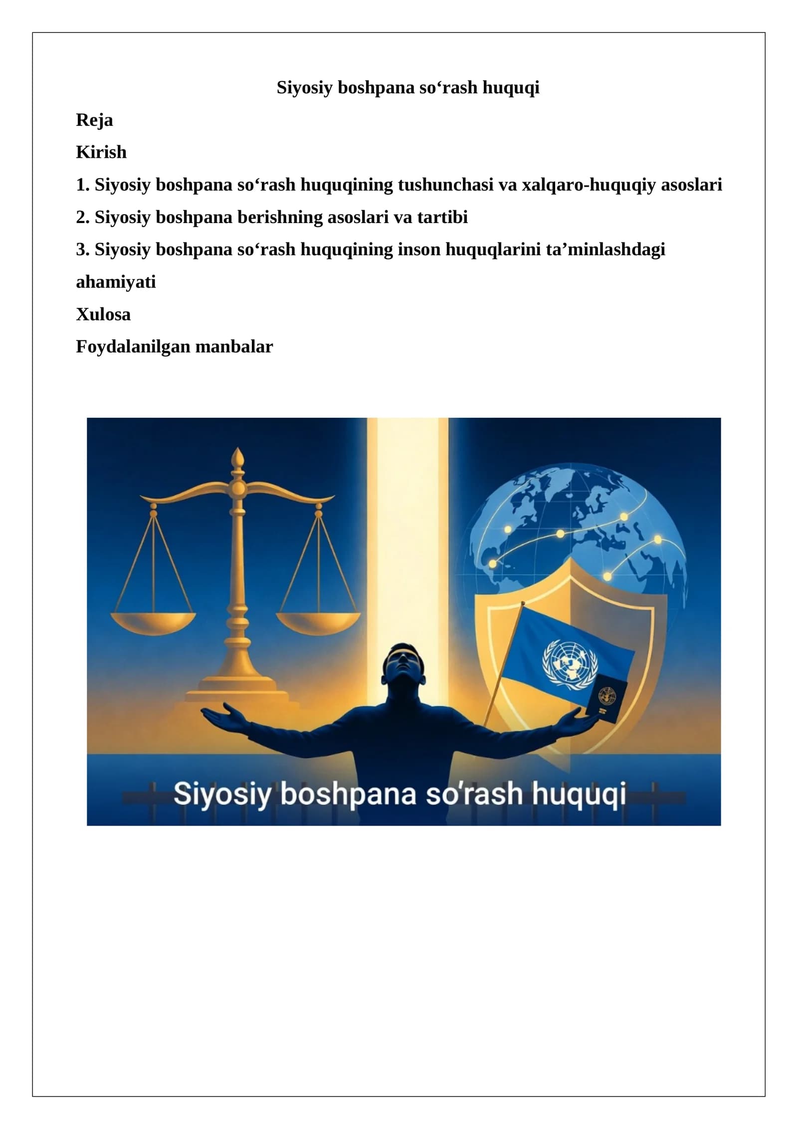 Siyosiy boshpana so‘rash huquqi