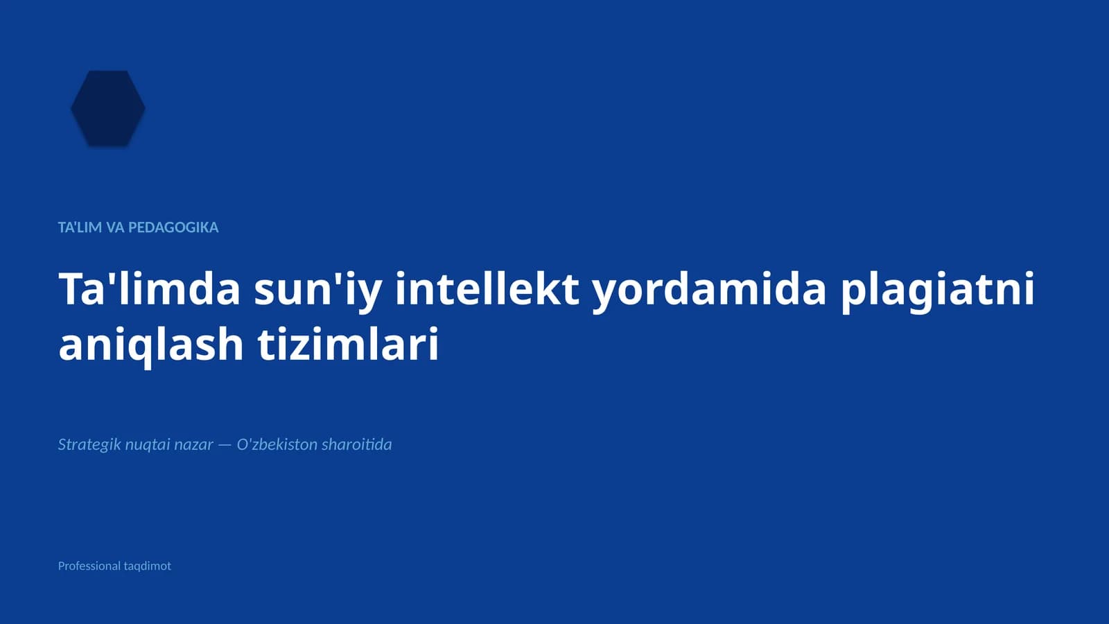 Ta'limda sun'iy intellekt yordamida plagiatni aniqlash tizimlari