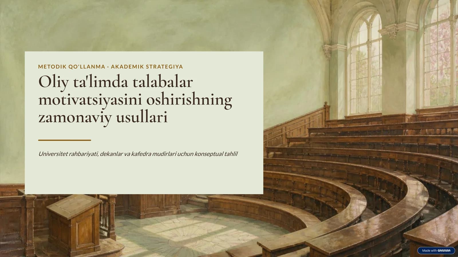 METODIK QO'LLANMA · AKADEMIK STRATEGIYA