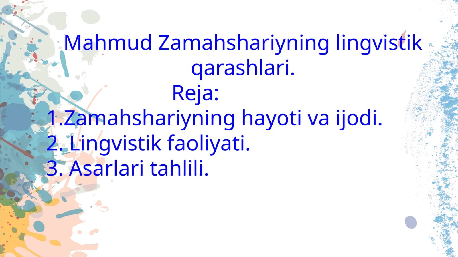 Zamahshariyning lingvistik qarashlari.