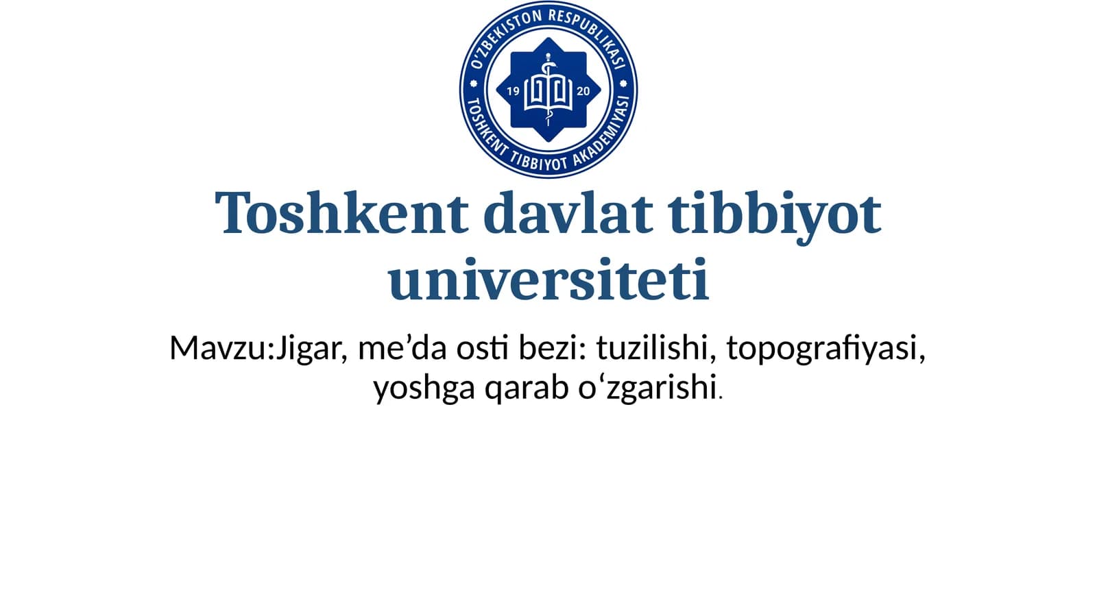 Jigar, me'da osti bezi: qurilish, topografiyasi, yoshga qarab o'zgarishi