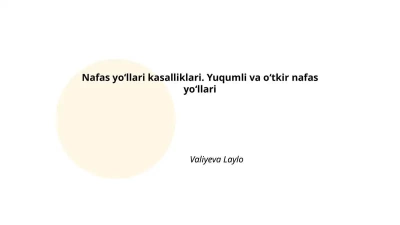 Nafas yoʻllari kasalliklari