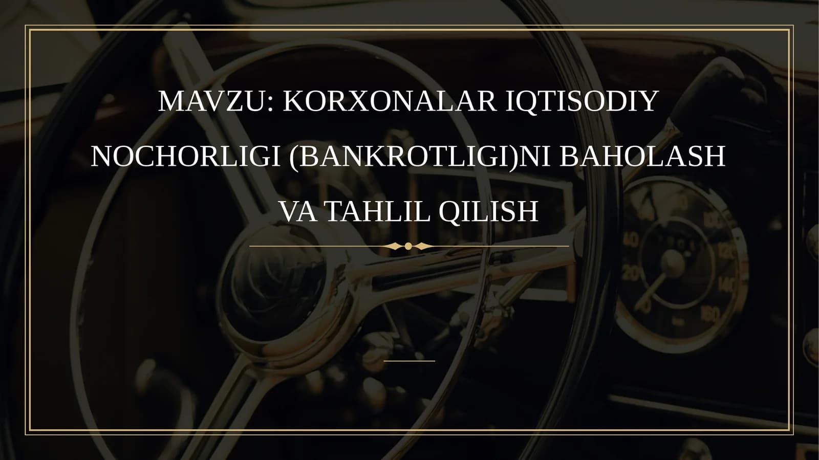 Korxonalar bankrotligini baholash