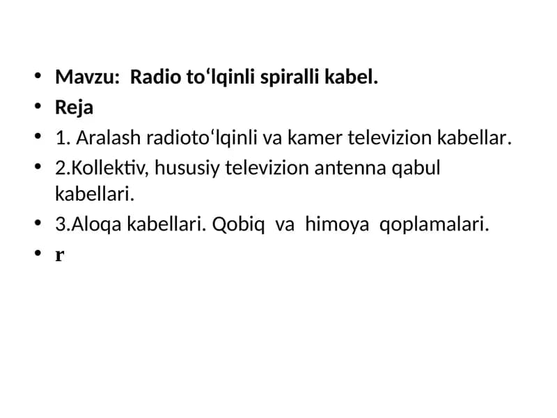 Radioto‘lqinli spiralli kabel