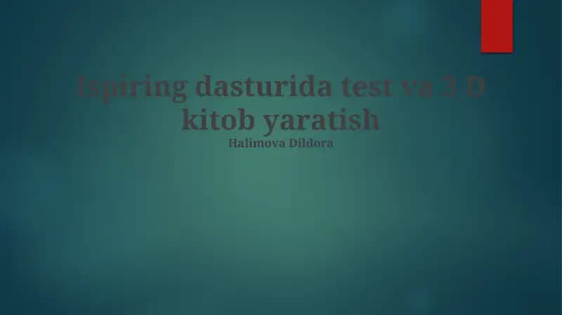 3D Kitob Yaratishning Sirlari