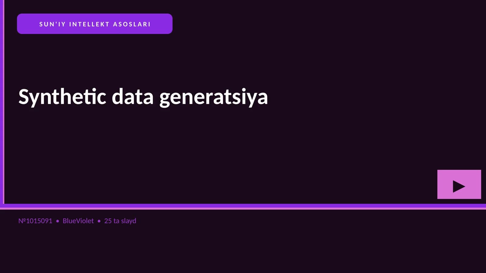 SUN'IY INTELLEKT ASOSLARI