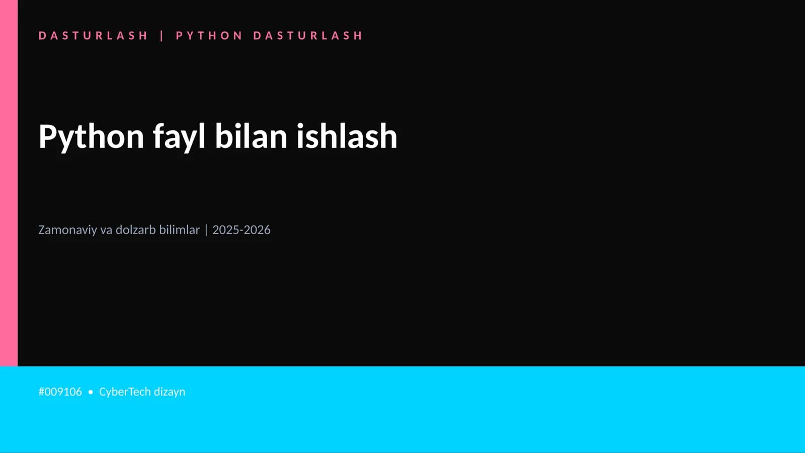 PYTHON DASTURLASH