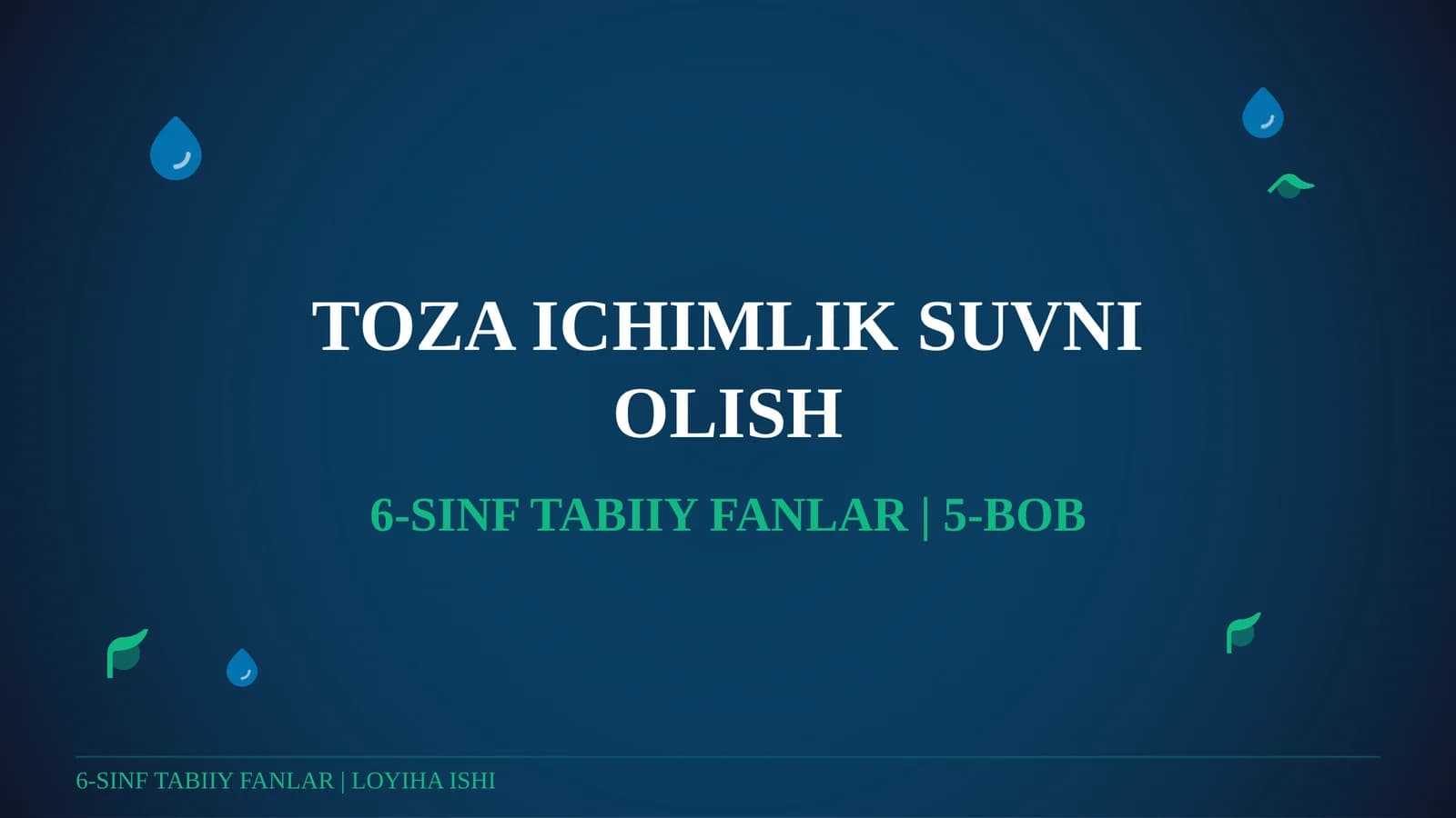 TOZA ICHIMLIK SUVNI OLISH