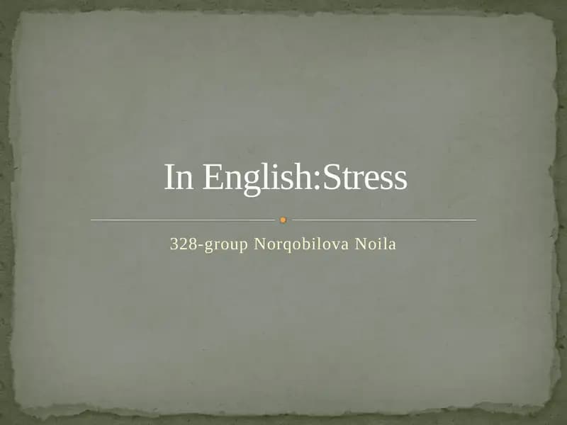 Stress