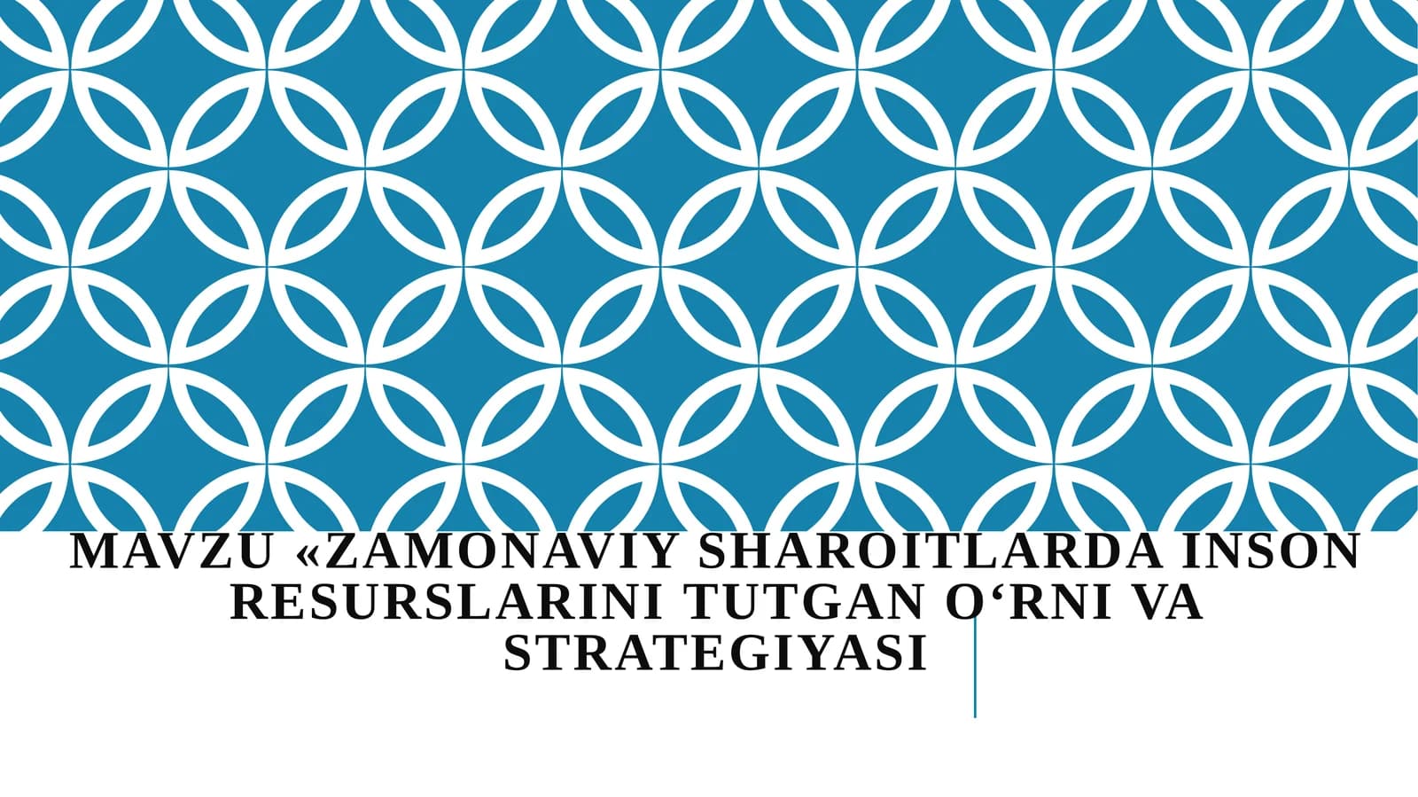 ZAMONAVIY SHAROITLARDA INSON RESURSLARINI TUTGAN O'RNI VA STRATEGIYASI
