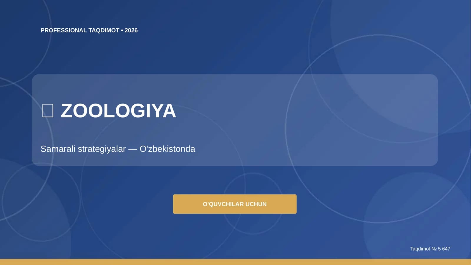 Zoologiya: Samarali strategiyalar (O'zbekistonda) [O'quvchilar uchun]
