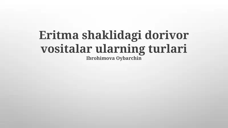 Har xil malham turlari