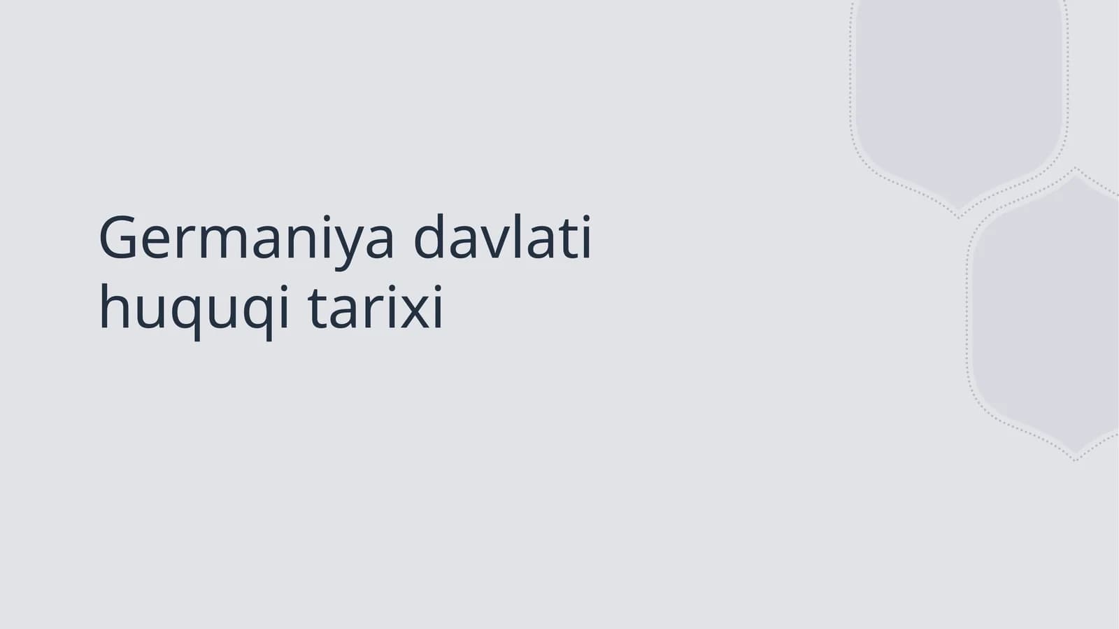 Germaniya davlati huquqi tarixi