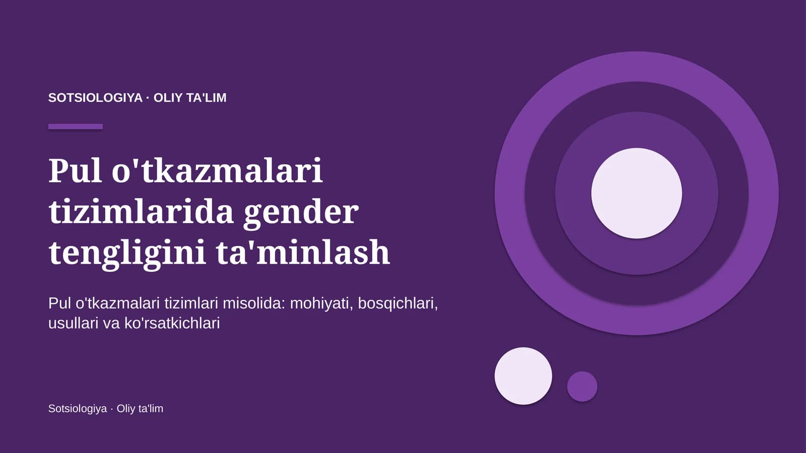 pul o'tkazmalari tizimlarida gender tengligini ta'minlash 7693