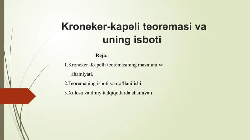 Kroneker-kapeliteoremasivauningisboti