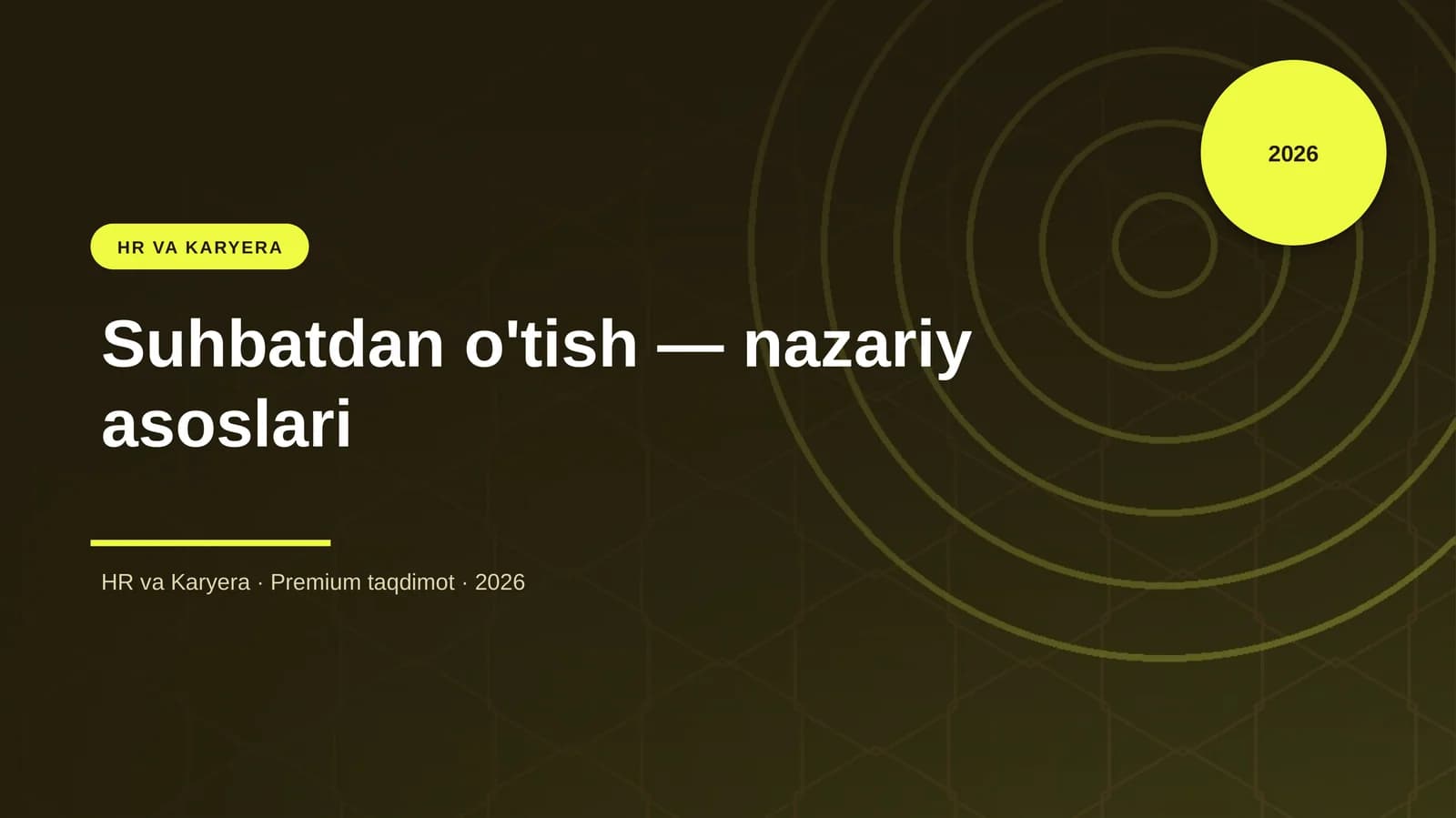 Suhbatdan o'tish — nazariy asoslari