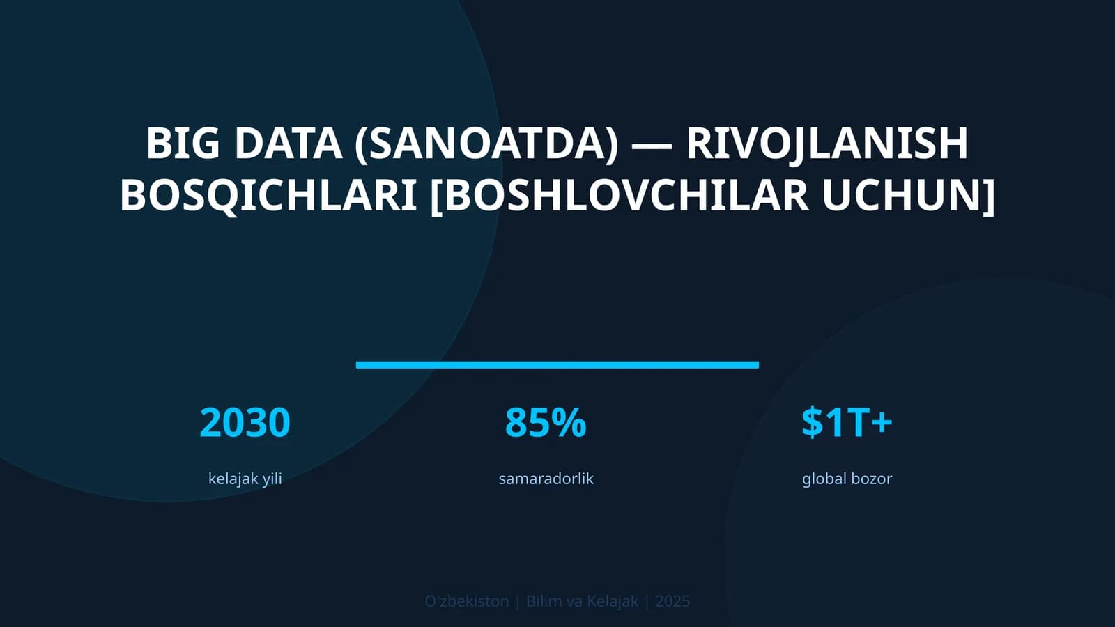 Big Data (Sanoatda) — RIVOJLANISH BOSQICHLARI [BOSHLOVCHILAR UCHUN]