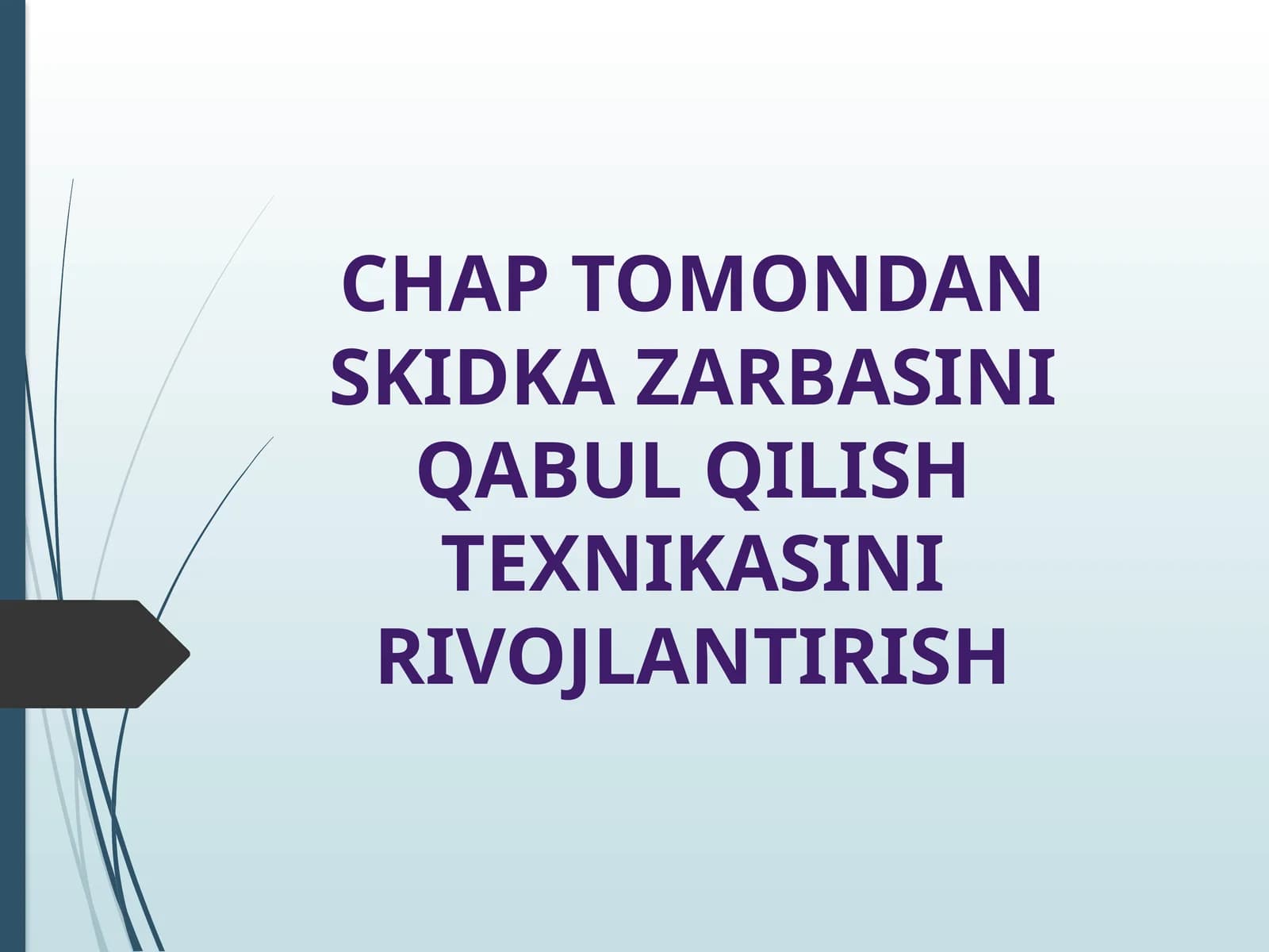 CHAP TOMONDAN SKIDKA ZARBASINI QABUL QILISH TEXNIKASINI RIVOJLANTIRISH