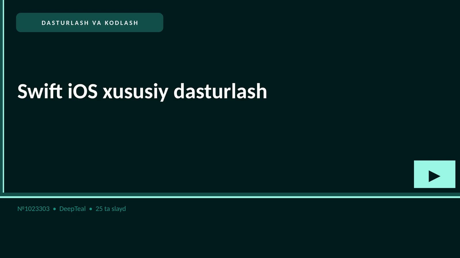 Swift iOS xususiy dasturlash
