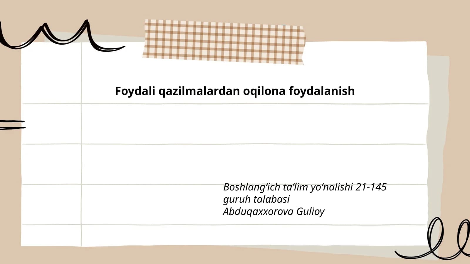 Foydali qazilmalardan oqilona foydalanish