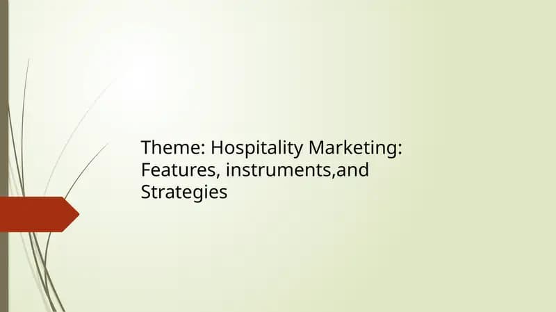 Introduction to Hospitality Marketing