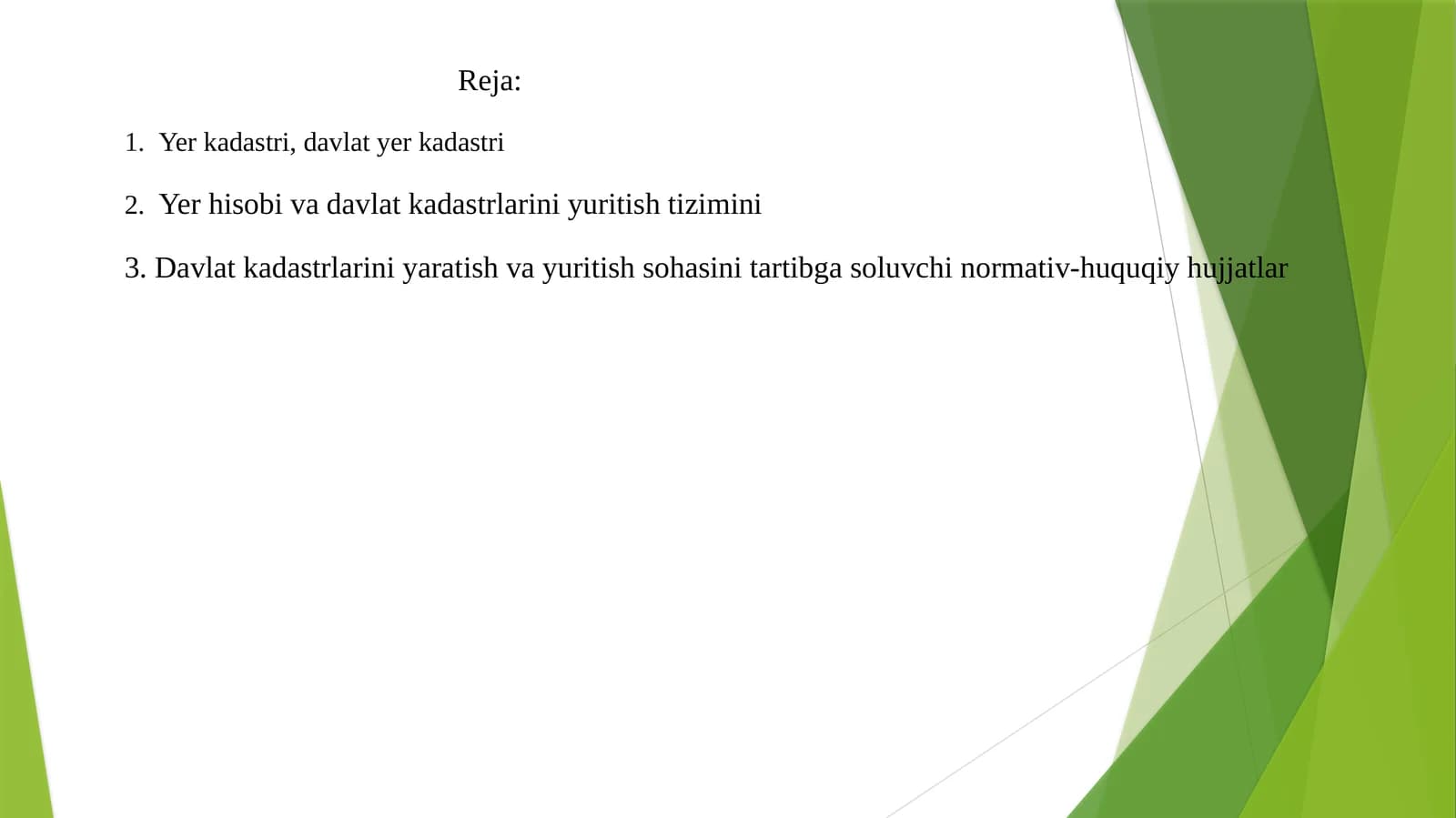 Davlat yer kadastr tushunchasi va yuritish tartibi