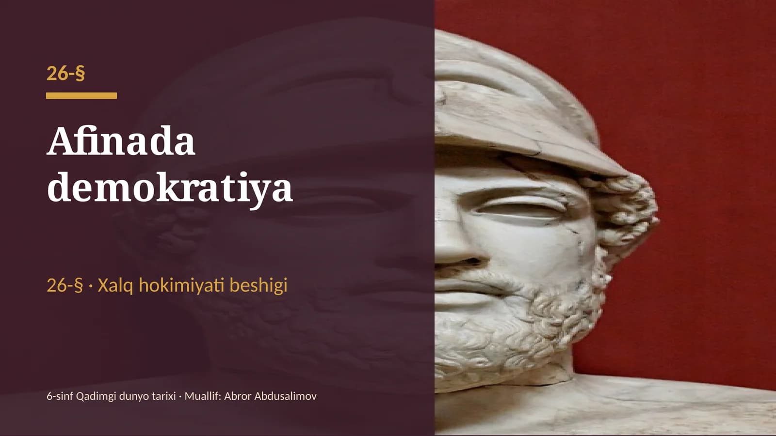 Afinada demokratiya (26-§) — 6-sinf Qadimgi dunyo tarixi taqdimoti