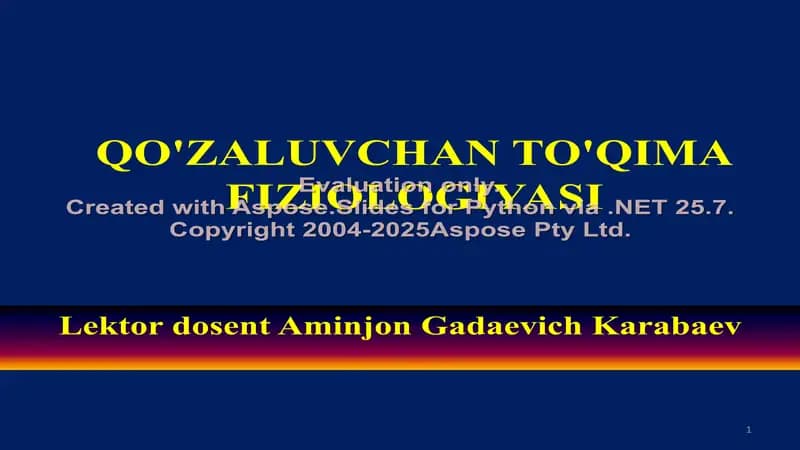 Qo'zaluvchan To'qima Fiziologiyasi