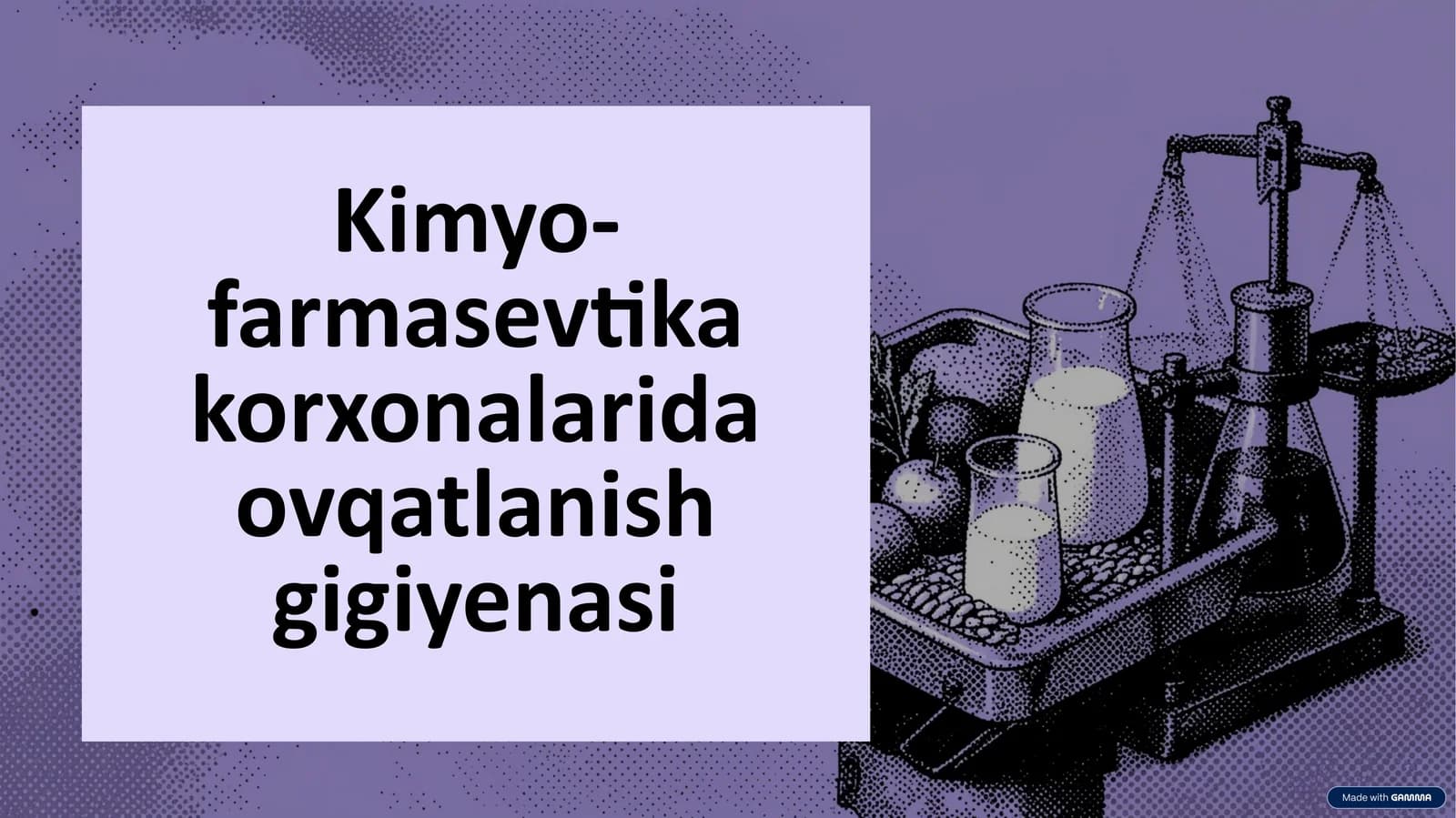. Ovqatlanish gigiyenasi. Ovqatdan zaharlanish. Kimyo-farmasevtika korxonalarida ovqatlanish gigiyenasi